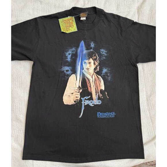 Saul Zaentz New Line Productions Other - NWT Frodo Vintage Lord Of The Rings Shirt Mens S M 39” Youth XL Fellowship 2001